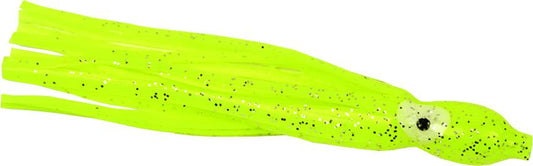 Sea Striker SS35-Y Squid Skirt with Eye, 3", Yellow/Silver Flake, 5/Pack