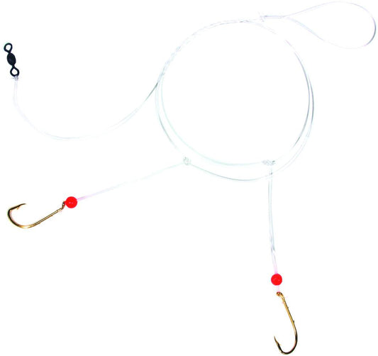 Sea Striker N8461-2G Porgy Hi-Lo Rig, Red Beads Sz2 Gold Bait Holder Hooks