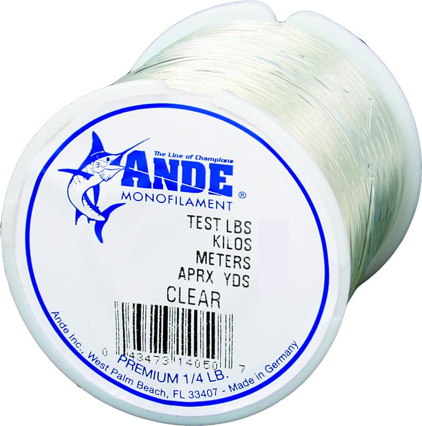 Ande A14-100C Premium Mono Line 1/4 lb Spool 100 lb 125 Yards Clear
