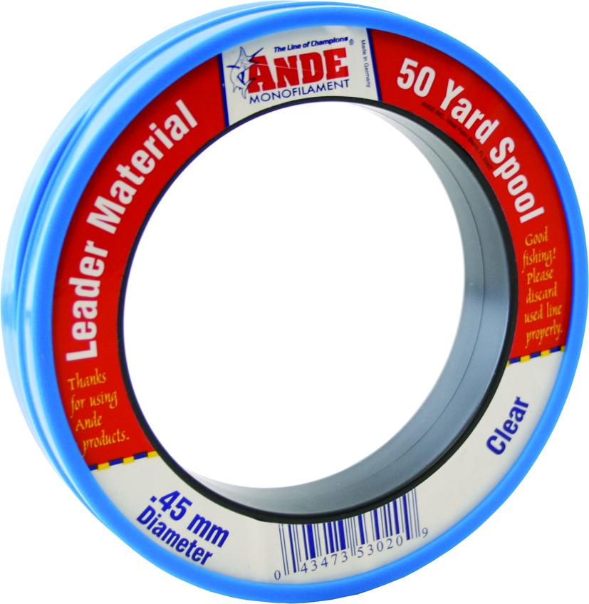 Ande Fishing Line FCW50-10 Clear Fluorocarbon Monofilament Leader 50 Yards 10 lb
