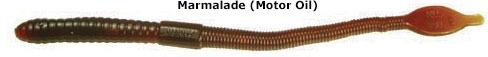 Manns Fishing Lure MA8-20 JellyWorm 8" 20 Per Pack Motor Oil Marmalade