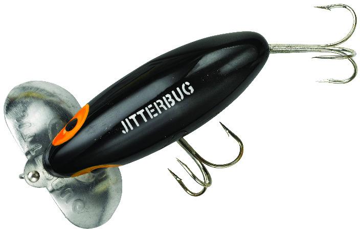 Arbogast Fishing Lure G655-02 Jitterbug Clicker 3" 5/8 oz Black