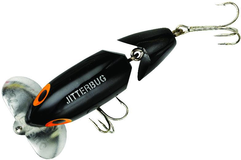 Arbogast Fishing Lure G675-02 Jointed Jitterbug Clicker 3 1/2" 5/8 oz Black