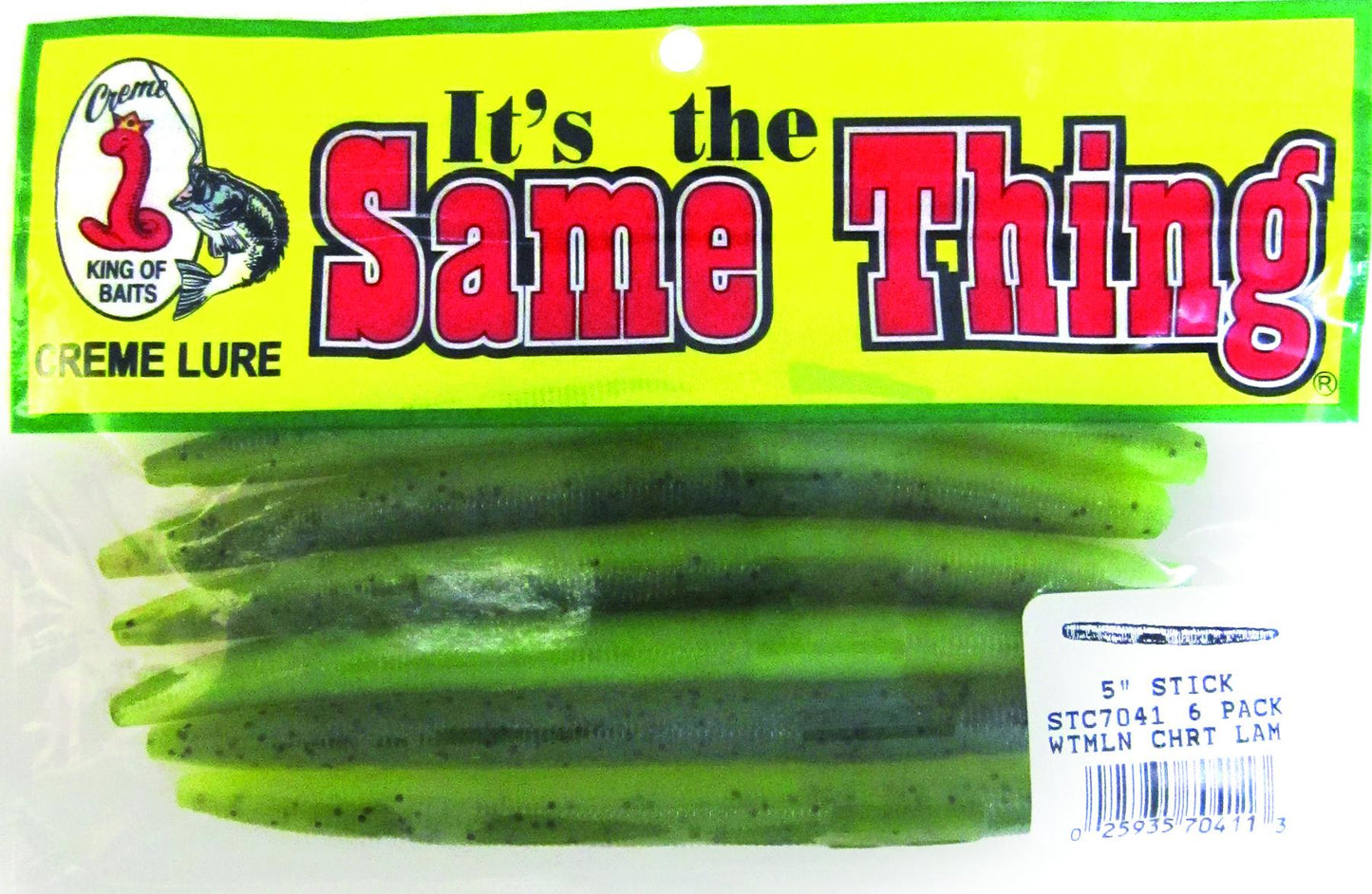 Creme STC7041 Stick Worm 5" Watermelon Chartreuse Laminate