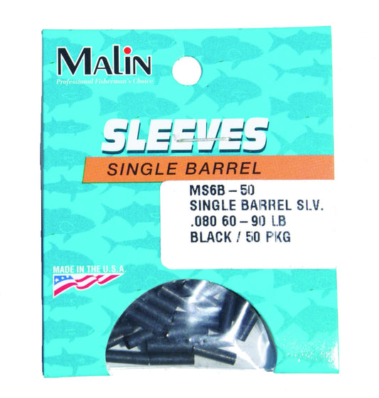 Malin MS6B-50 Single Sleeves 50 Per Pack Black .80