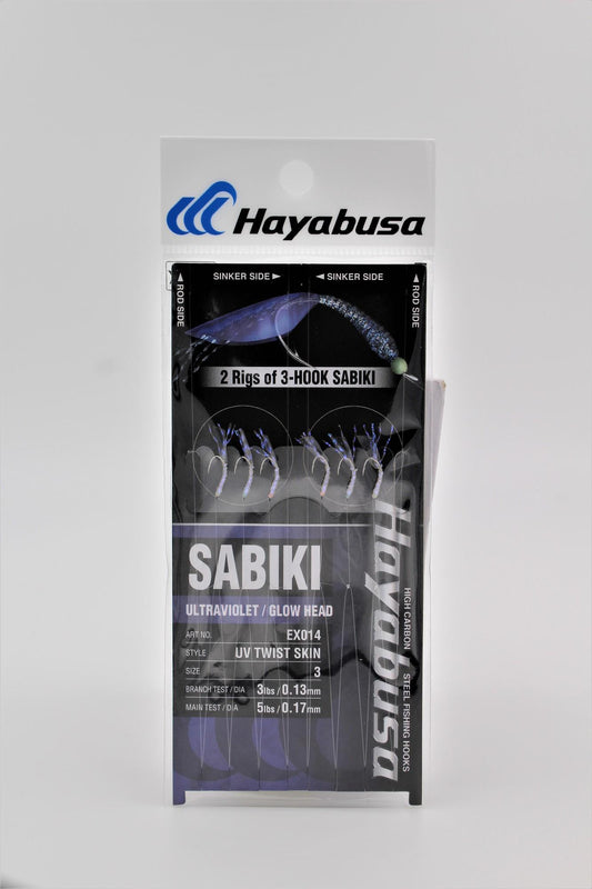 Hayabusa EX014-1 UV Twist Skin 3-Hook Sabiki - 2Rigs - 1pc Size 1