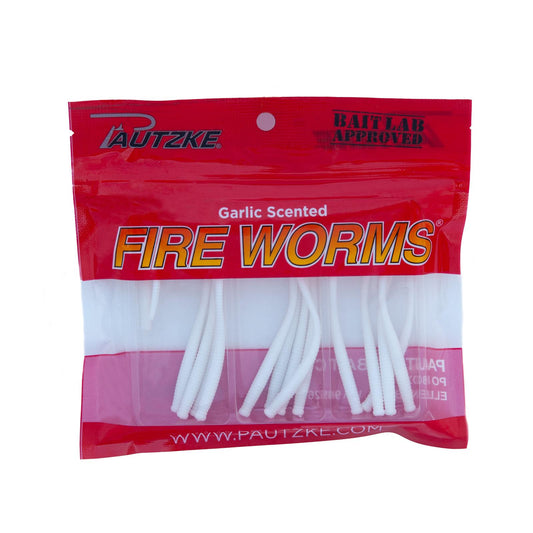 Pautzke FWORM/WHT Fire Worms, White 15 Count, 2 ? inches