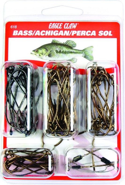 Eagle Claw 618H Bass Fishing Hook Assortment 67 Per Pack
