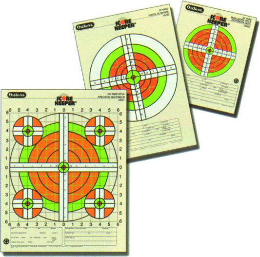 Champion 45760 Scorekeeper 25 Yd Pistol Slow Fire Target Flourescent Orange/Green Bull, 11"x16", 12Pk