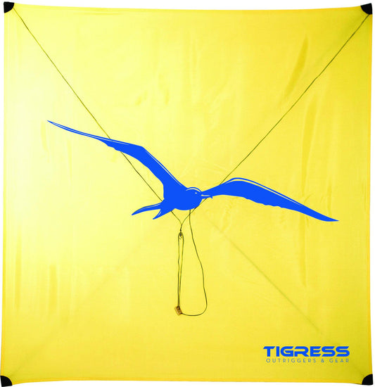 Tigress 88608-1 All Purpose Kite Yellow, 10 - 15 mph Winds, w/Extra