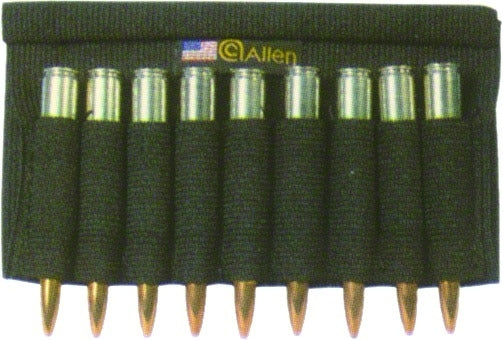Allen 206 Basic Buttstock Rifle Cartridge Holder, 9 Loops, Black