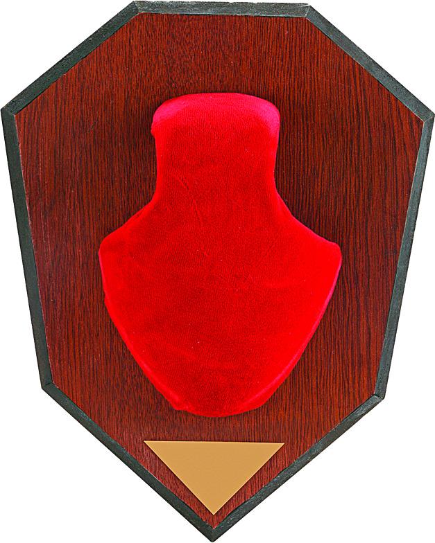 Allen 561 Antler Mounting Kit, Wood Grain Plaque, Red Skull Cover