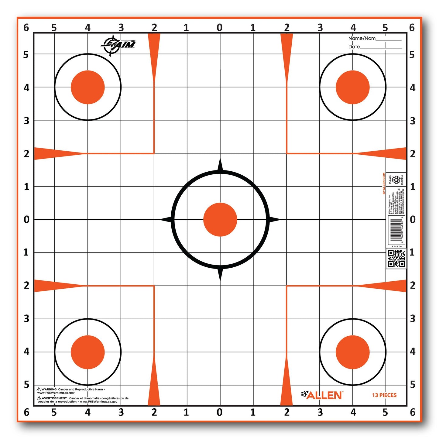 Allen 15333 EZ Aim 12x12 Sight In Grid Paper Target, 13 Pack