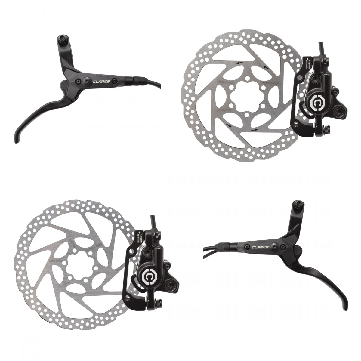 CLARKS BRAKE DISC CLK M3000 HYD EBIKE FT-180/RR-160 w/LVRS BK