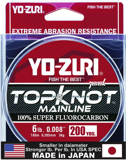 Yo-Zuri TKML6LBNCL200YD Topkot Fluorocarbon Fishing Line 6 lb Test 200 Yards