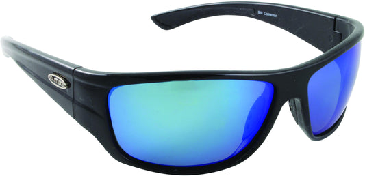 Sea Striker 225 Bill Collector Sunglasses Black Frame/Blu Mirror