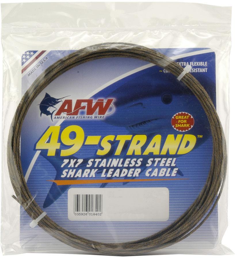 AFW K480C-0 49 Strand 7x7 Stainless Steel Shark Leader Cable