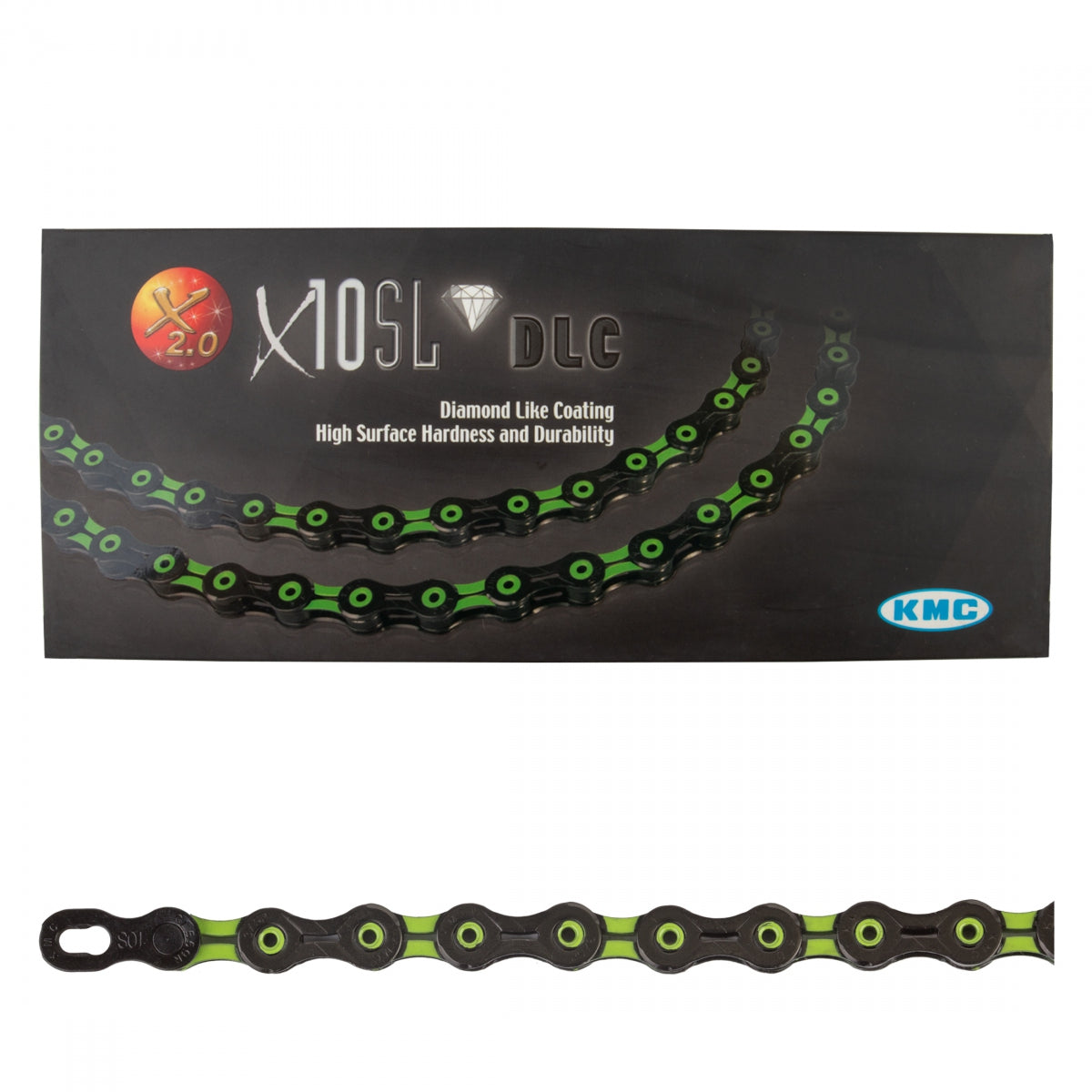 KMC CHAIN KMC DLC 10s BK/GN 116L