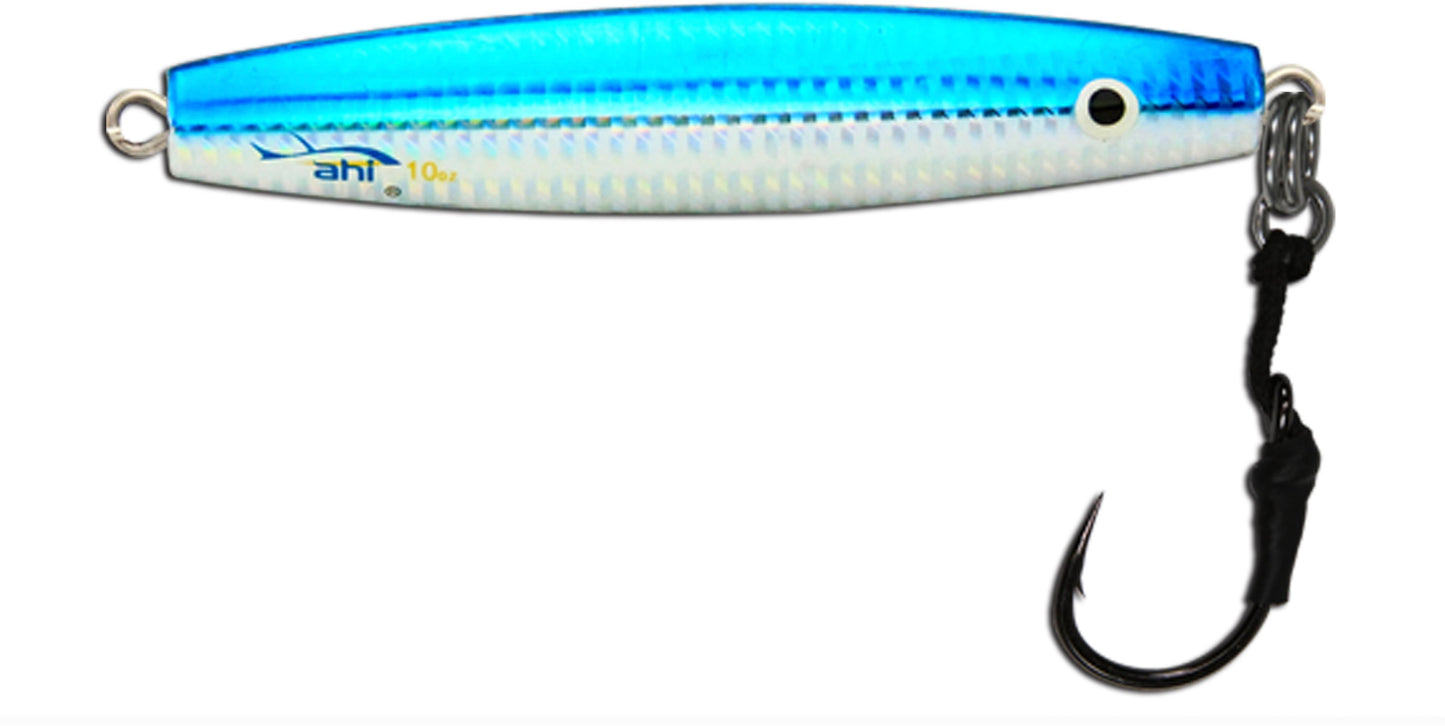 Ahi DJA-4-BL Assault Diamond Jigs - 4 oz Blue Bass With Assist Hook