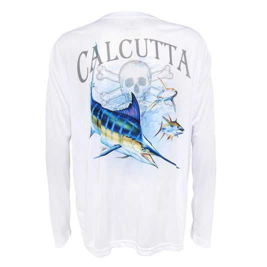 Calcutta CPTCAL35-L Performance T Shirt Large White With Fade Marlin