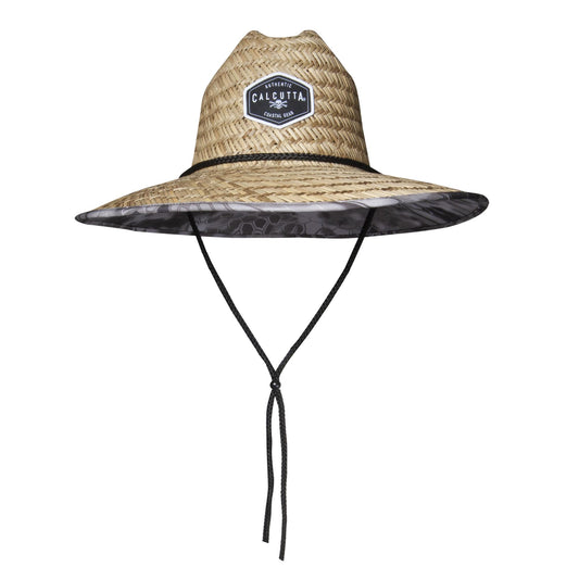 CALCUTTA BR240629 Straw Life Guard Hat with China Strap, Kryptek