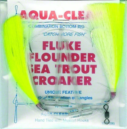 Aqua Clear FW-1FCW Hi/Lo Fluke/ Flounder/Trout/Croaker Cht/Wht Hair