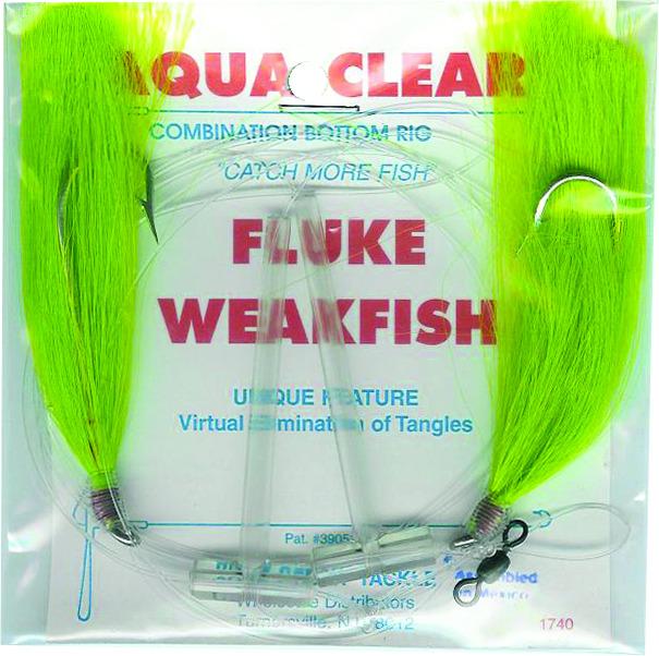 Aqua Clear FW-1EG Hi/Lo Fluke/ Flounder/Trout/Croaker Grn Hair 3/0