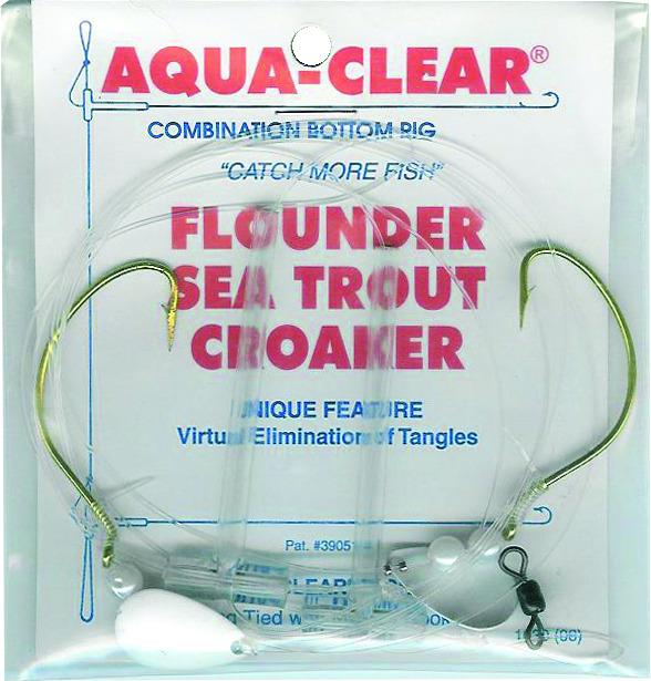 Aqua Clear FW-1P2S Hi/Lo Fluke/ Flounder/Trout/Croaker 2/0 WG Gold