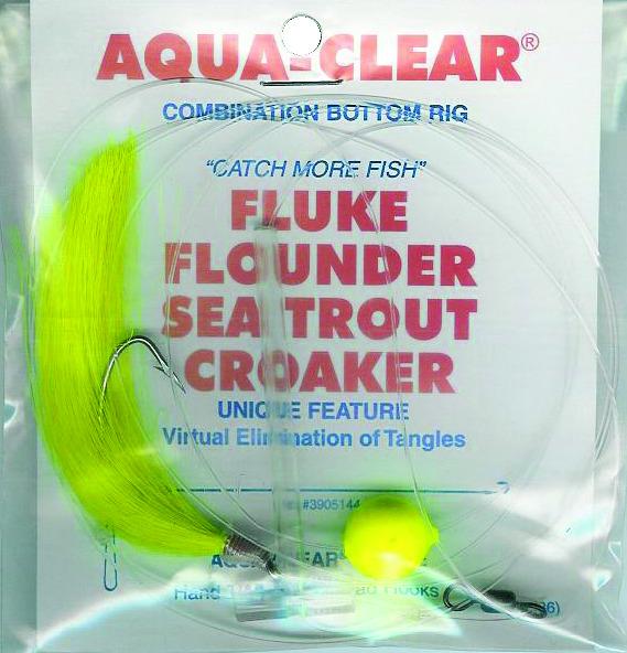 Aqua Clear FW-4YFCH Single Leader Fluke/Flounder/Trout Cht Float And Chartreuse