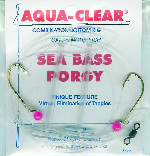 Aqua Clear SP-1B Hi/Lo Rig Sea Bass/ Porgy 1/0 Gld Beak Straight