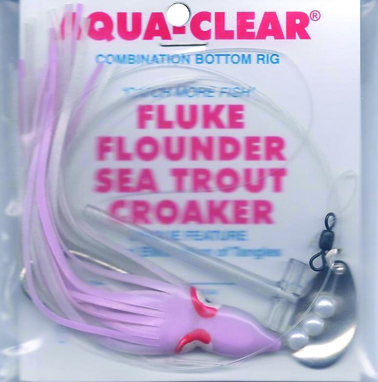 Aqua Clear FW-4HPS Single Leader Fluke/Flounder/Trout Pink Glo Squid