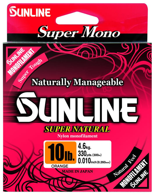 Sunline 63758732 Super Natural Nylon Mono, Orange 10lb 330yd