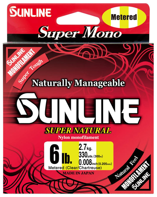 Sunline 63760602 Super Natural Mono, Metered 330yd 6lb