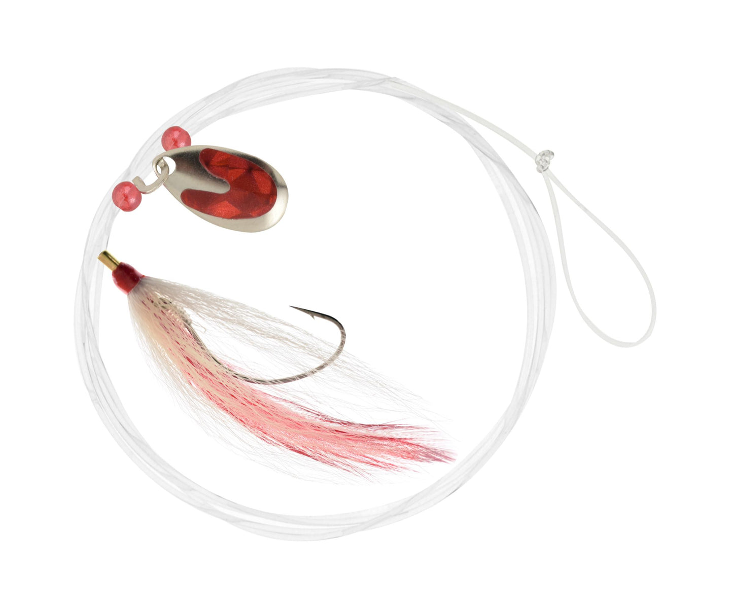 Hurricane FS32403-1/0 Fluke Rig Spinner & Bucktail 1/0 White 60Lb