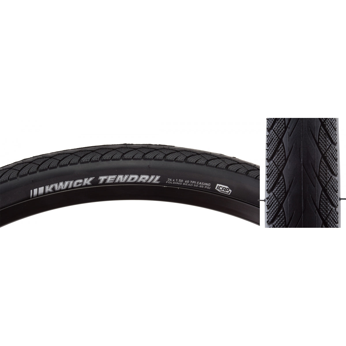 KENDA TIRE KEN KWICK TENDRIL 26x1.5 BK/BK/REF-HP SRC/ICAP/60 FOLD 60psi