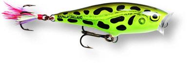 Rapala SP05LF Skitter Pop Topwater Fishing Lure 2" 3/16 oz Lime Frog