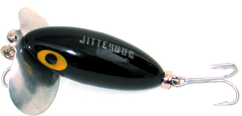 Arbogast G630-02 Jitterbug Topwater Lure 2" 1/4 oz Black Floating
