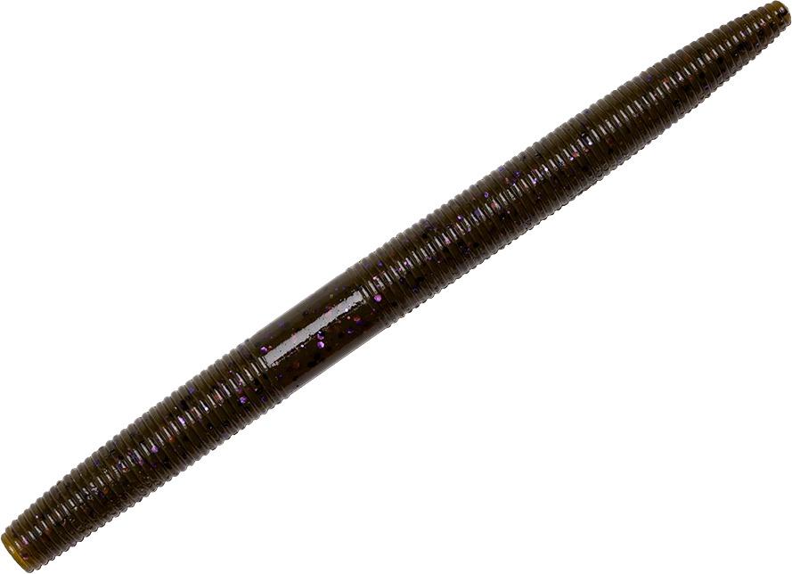 Yum Fishing Lure YDG644 Dinger Worm 6" Green Pumpkin Purple Flake 6 Per Bag