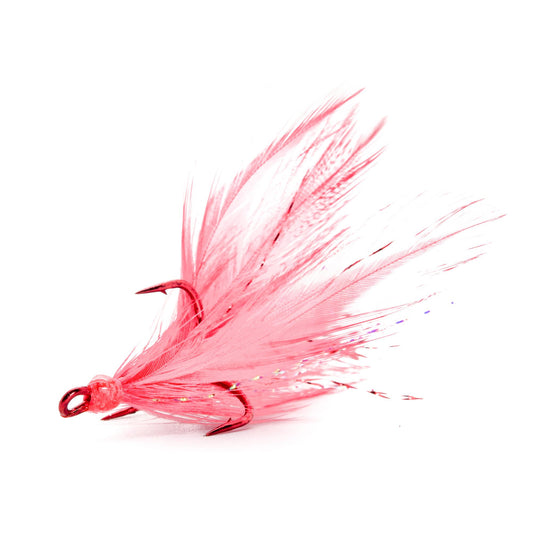 Mustad 102RR-6-2U Dressed Treble - Red Hook / Red Grizzly Feathers #6