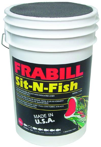 Frabill 1600 Sit-N-Fish Bait Station 6Gal Pail W/Insulate Liner