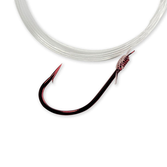 Gamakatsu 413809 French Hook Snell Red, size 2, 10lb