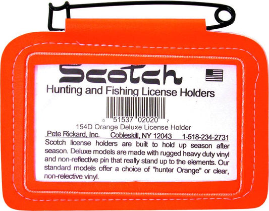 Pete Rickard 154-D License Holder Orange Heavy-Duty Vinyl