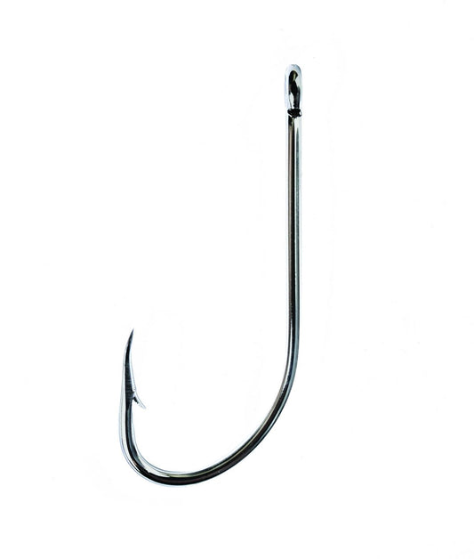 Eagle Claw 085-4 Plain Shank Offset Hook Size 4 Curved Point Ringed