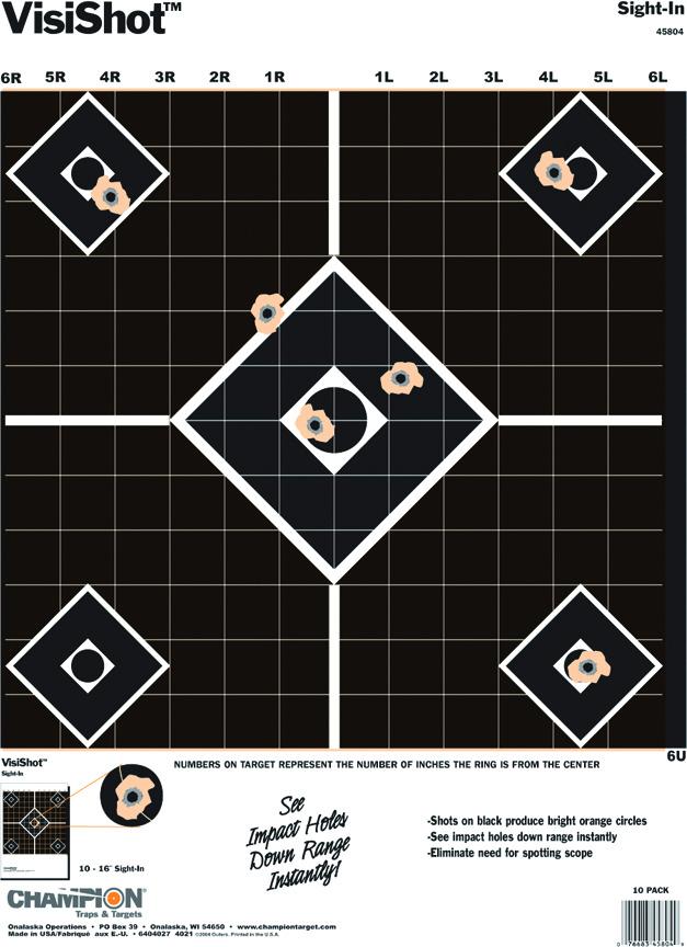 Champion 45804 Visishot Sight-In Target , Diamond Center, 13"x18" 10pk