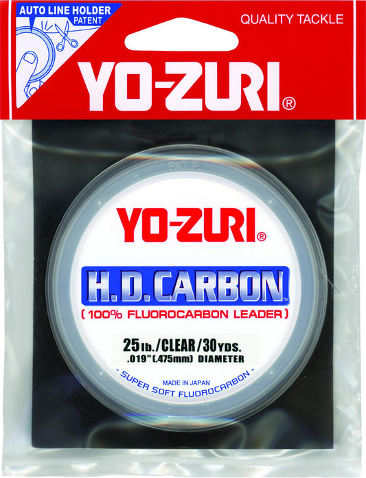 Yo-Zuri HD25 lbCL H.D. Carbon Fluorocarbon Fishing Leader 25 lb 30 Yards Clear