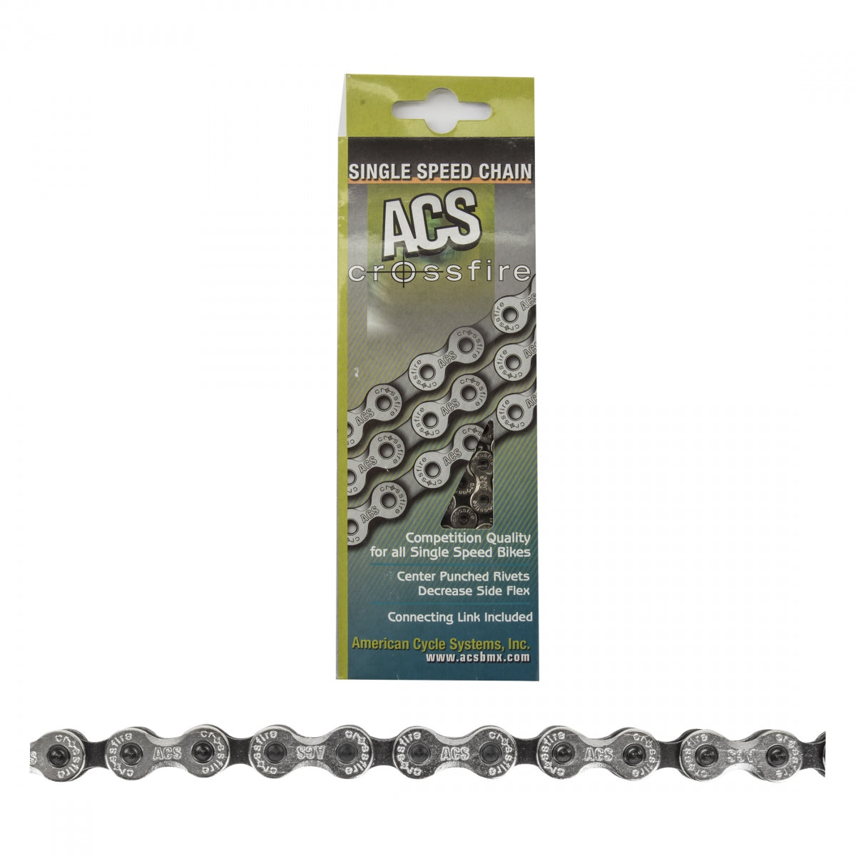 ACS CHAIN ACS 1/2x1/8 CROSSFIRE 1s SL/BK 106L