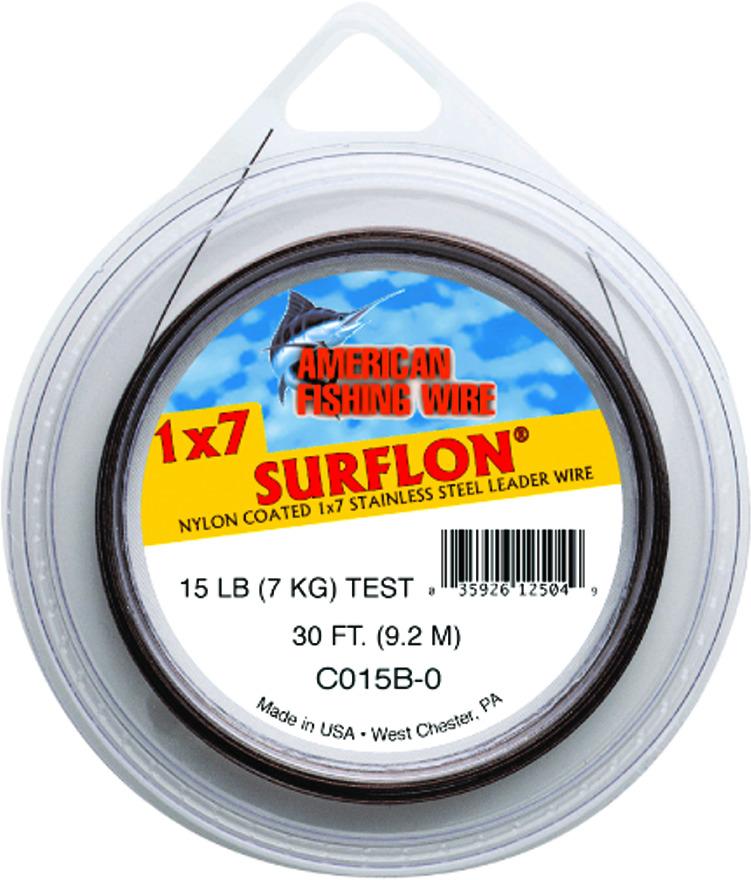 AFW D015-0 Surflon Nylon Coated 1x7 Stainless Leader Wire 15 lb  7