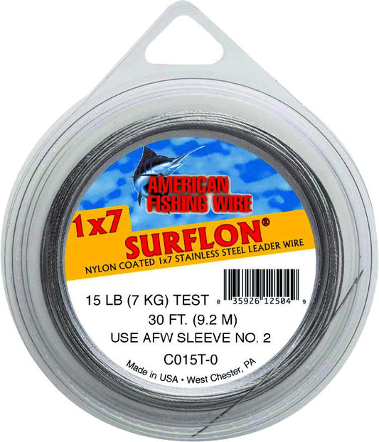 AFW C020T-0 Surflon Nylon Coated 1x7 Stainless Leader Wire 20 lb  9