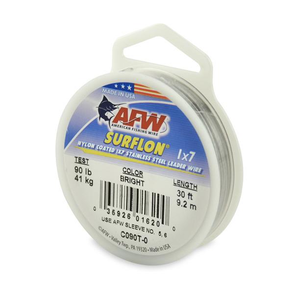 AFW C090T-0 Surflon Nylon Coated 1x7 Stainless Leader Wire 90 lb