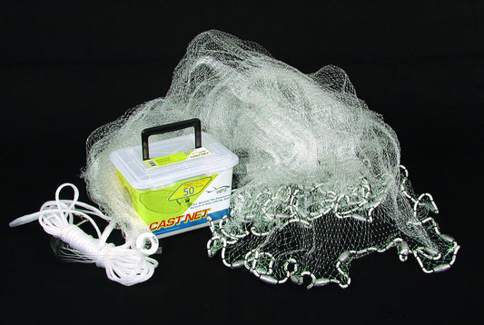 Ahi CN-53 50 Outfitter Series Cast Net 3' Clear Mono 3/8" Mesh Coated